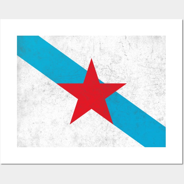 Galicia Estreleira - Vintage Faded Look Design Wall Art by DankFutura